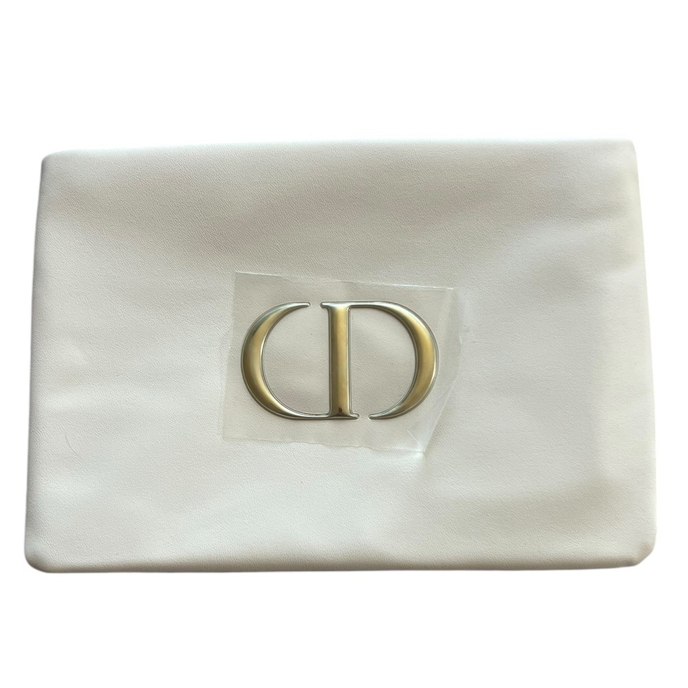 DIOR Beauty Cosmetic Bag – Beige Pouch Clutch – Soft Faux Leather – NEW in Box! - Picture 2 of 13